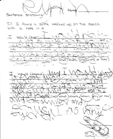 Handwriting sample before O.T.